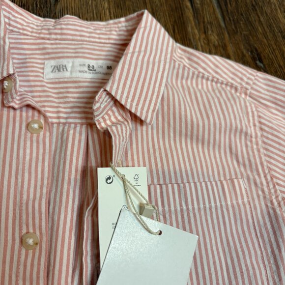 NWT Zara striped button down dress shirt - Picture 2 of 4